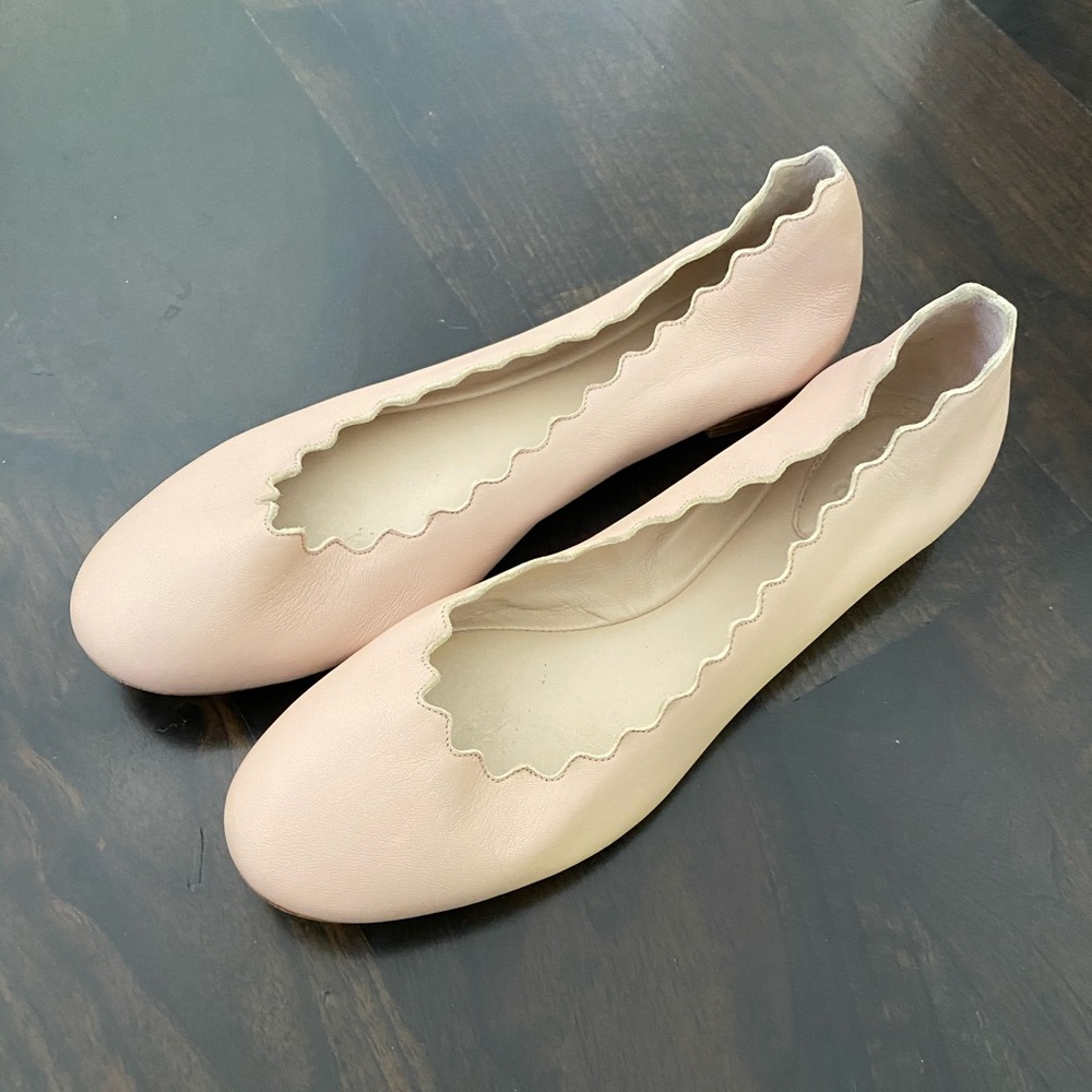 Chloe Lauren Scalloped Ballerina Flats - Picture 1 of 5